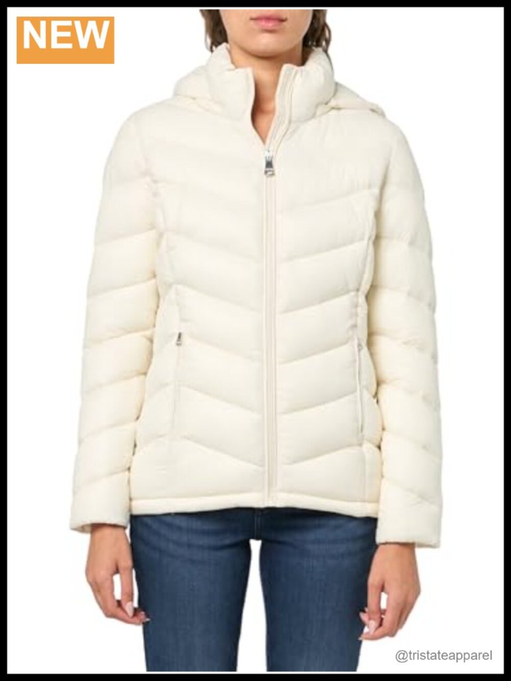 Lightweight Hooded Zip Front Puffer Coat Quilted